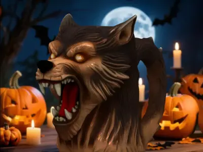 Werewolf mug for Halloween 3D print model