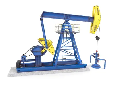 Oil Pumpjack Animated 1 Low-poly 3D model