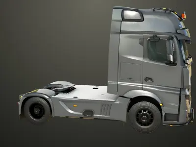 Generic Heavy Truck Chassis 03 with Interior All PBR Textures Low-poly 3D model