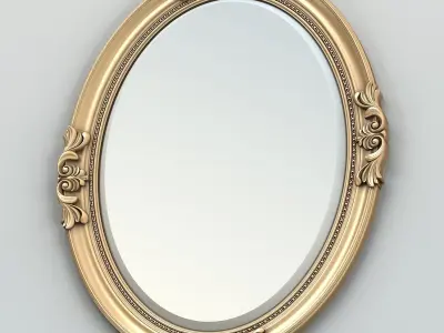 Oval mirror frame 003 3D model