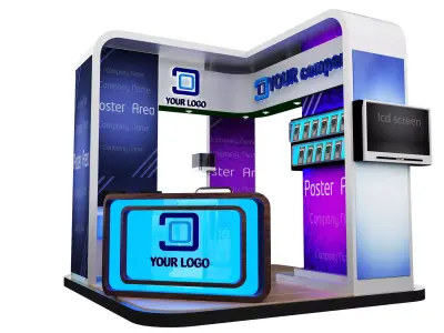  Booth Exhibition Stand a84 3D model