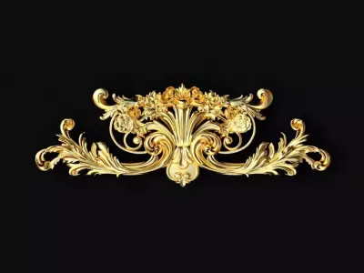 Central decor ornament for furniture 3D model 1022
