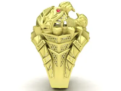 Dragon Head Ring 3D Model for Jewelry Design  307 3D print model