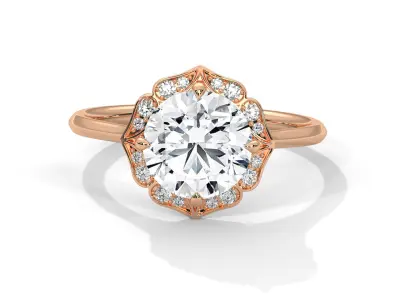 solitaire ring with detail images and 360 render videos 19 3D print model