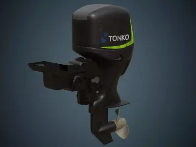 Outboard Motor 1B Low-poly 3D model