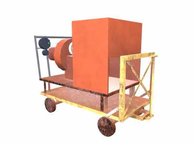 Cross Flow Banki Turbine Low-poly 3D model