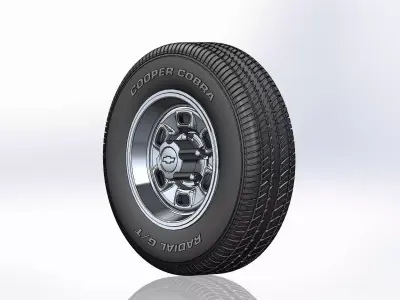 Wheels for scale model of Chevy Nova 75 14inch 3D print model