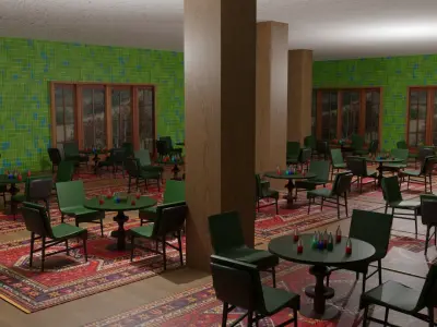 Coffee Shop Low-poly 3D model