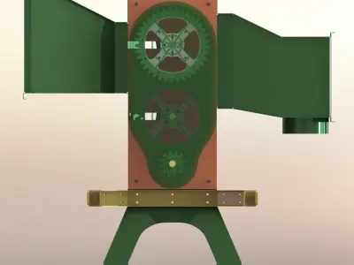 wood cutting and shredding machine 3D model