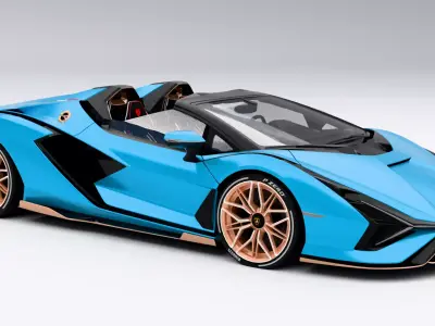 Lamborghini Sian Roadster Low-poly 3D model