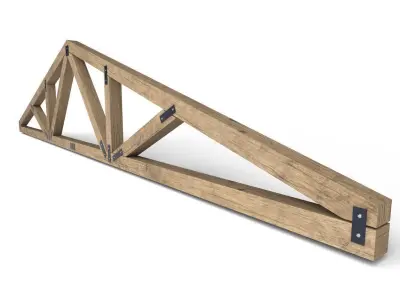Wooden Roof Truss 05 Low-poly 3D model