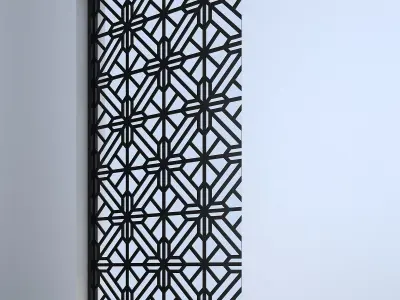 3d screen window with decorative pattern Low-poly 3D model