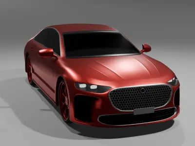 Sedan Car Low-poly 3D model