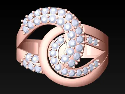 Diamond Ring - Womens Rings - N2357 3D print model