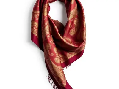 Elegant Red Silk Scarf model pack Low-poly 3D model