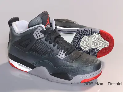 Nike Air Jordan 4 Low-poly 3D model