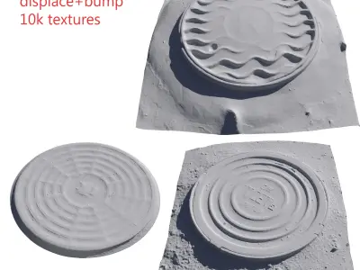 Sewerage hatchway Scan model Low-poly 3D model