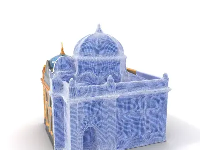 Ornate Blue Cathedral model pack Low-poly 3D model