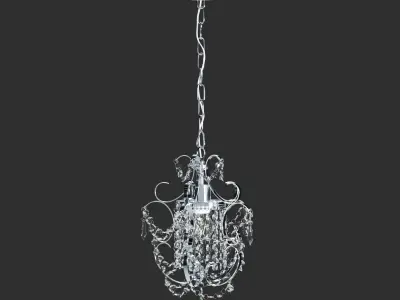 Amorette 1-Light Chrome Glam Lighting Mini Pendant Chandelier 3D model