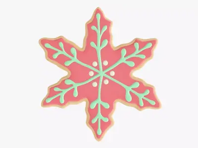 Cookie snowflake Christmas 3D model