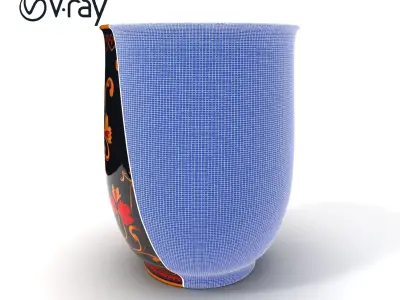 Decorative Floral Vase D Model Pack Low-poly 3D model