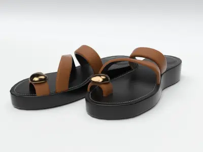 Sandals Platform Low-poly 3D model