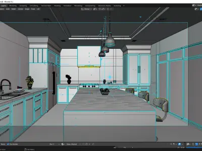 Modern Kitchen Free 3D model