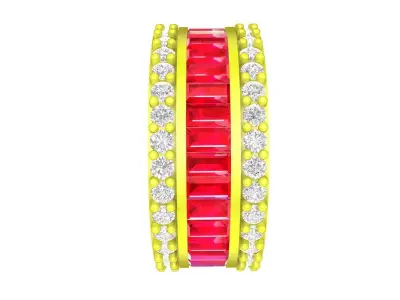 Luxury Baguette Channel Pave Band Ring 4852 3D print model