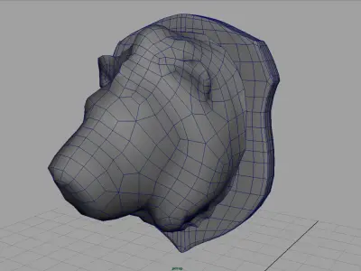 LION TROPHY Low-poly 3D model