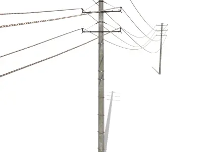 Electricity Pole 19 Low-poly 3D model