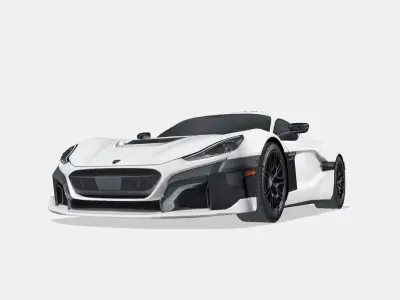 Rimac Nevera 2022 Low-poly 3D model