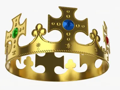 King crown with gems 3D model