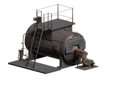 Steamboiler generator boiler tank Low-poly 3D model