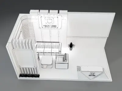  Booth Exhibition Stand a258b 3D model
