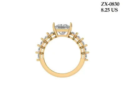 Princess Engagement Ring 3D print model