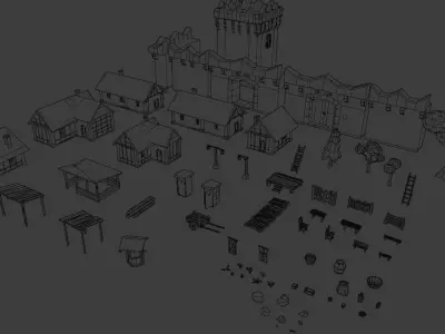 Medieval pack Free low-poly 3D model