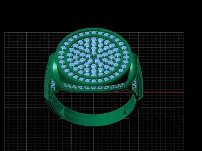 Print Ready STL 3DM  Gents Rings Diamond Men Ring  3D print model 215