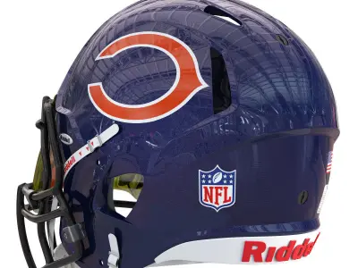 Riddell speed helmet chicago bears 3D model