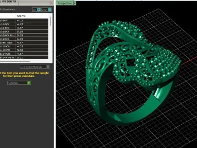 STL 3DM Women Ring Womens Ring Diamonds With Stone Model 3D print model