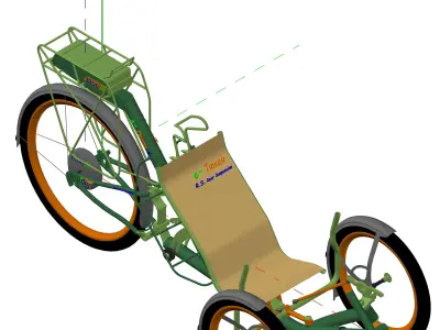 Recumbent Trike with Electric Motor - Triciclu Reclinat cu mo... Free 3D model