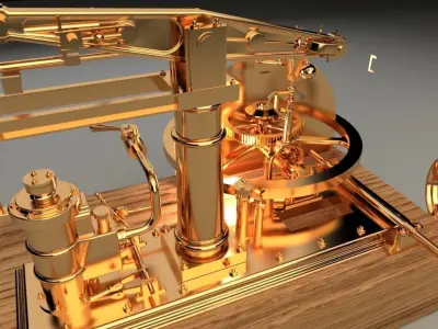 Chinese steam engine 3D model