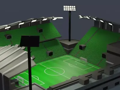 LOW POLY Football Stadium Free low-poly 3D model Free low-poly 3D model