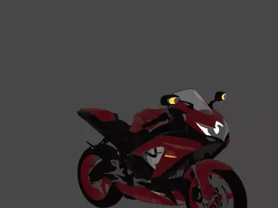 suzuki motorcycle Low-poly 3D model