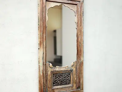 19th-C Carved Jharokha Mirror 3D model