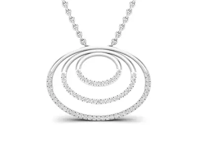 AV 433 Diamond Ladies Circle Pendant 3D print model