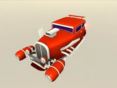 Rocket Car Pack 3D  Low-poly 3D model