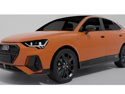 Modeled Audi Q3 urban vehicle Low-poly 3D model