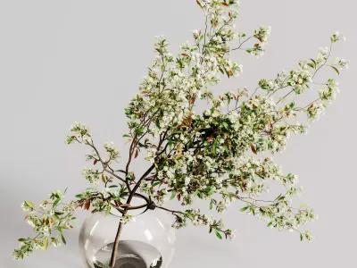 plants bouquet vase 56 3D model