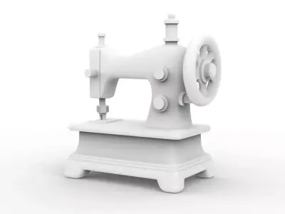Low-Poly Sewing Machine 3D Printable 3D print model