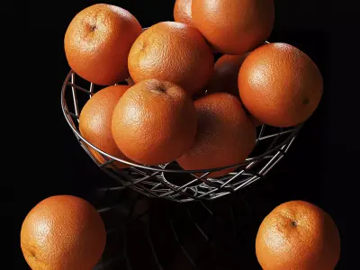 Oranges citrus fruits Low-poly 3D model